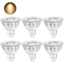 Lâmpada LED MR16 com base bipino GU5.3, iluminação interna e externa, 12 volts, 5 watts, holofote, 3000 K, branca, 450 lúmens, âng