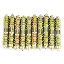 Connecting rods for furniture assembly, zinc-plated double-ended wood screws with self-tapping thread, durable iron wood screws