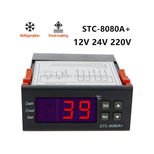 5x STC-8080A+ digitale temperatuurregelaar 220V, koelcel, vriezer, sensor, hygrometer 40%