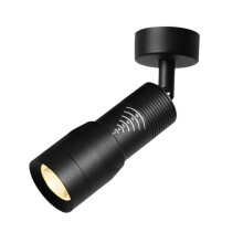 Refletor de teto de 7W com zoom, ângulo de feixe estreito ajustável de 10 a 60 e temperatura de cor de 3000K.