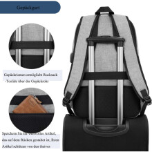 Mühelose Mobilität, Laptop-Reiserucksack mit komfortablem Rückensystem, umlaufenden Gummibändern für sicheren Halt, weich und atmu