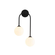 Luminária de parede decorativa com 2 globos de vidro, AC90-240V, ideal para quarto, sala de estar e sala de jantar, cor B, luz que