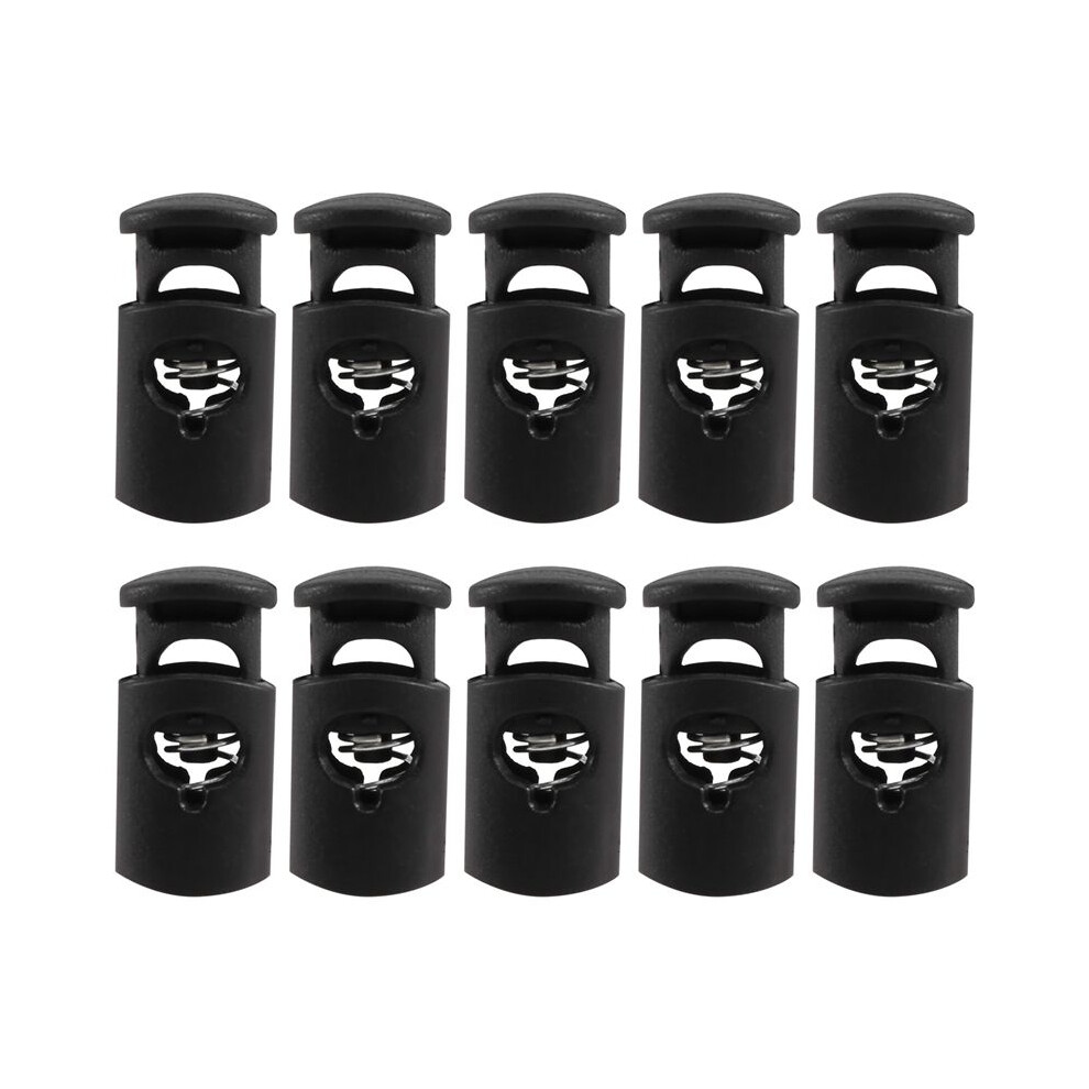 Diameter 8 Mm Hole, Cord Cord Stopper Laces Snap Hook, Black, 10 Pcs 4713750183331