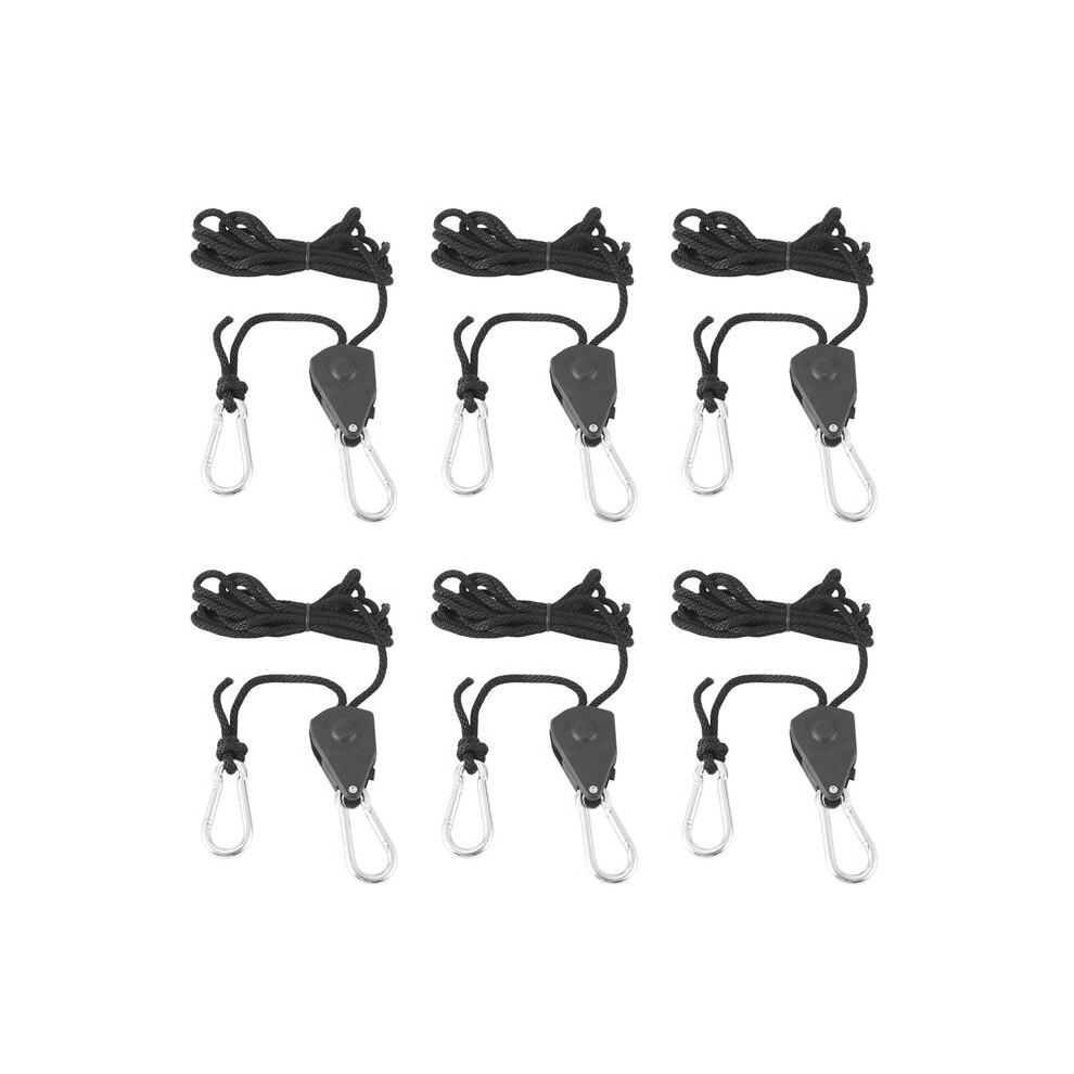 6Pcs 1/8 Inch Heavy-Duty Adjustable Growth Light Ratchet Rope Hanger, Used For Gardening Of Growing Lamps 6031183669429