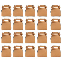 24 Pieces Portable Cake Box Baking Cookie Packaging Box Kraft Paper Cupcake Containers Diy Gift Box Sweet Box Party Supplies