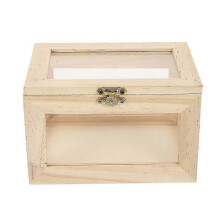 1pc Creative Preserved Flower Box Wooden Gift Storage Box (transparent Khaki)