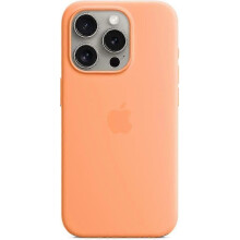 (Orange Sorbet) Silikonhülle mit MagSafe-Anschluss für iPhone 15 Pro