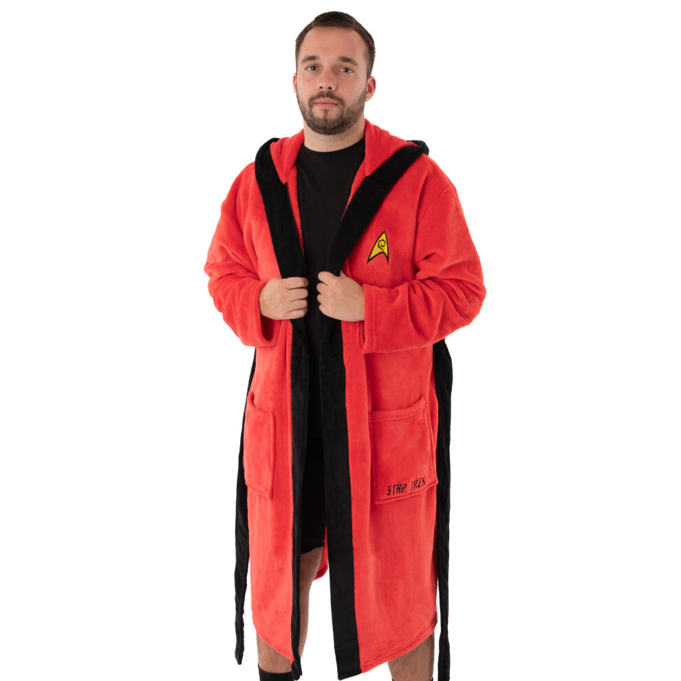 Star Trek (Small) Hooded Bathrobe (Mens ) Red