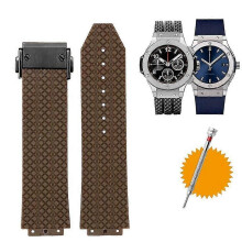 (25mm-19mm, brown black) Horlogebandje voor Hublot Big Bang, waterdicht siliconen herenhorloge, horlogebandje met schakels, horlogeaccessoires, rubber