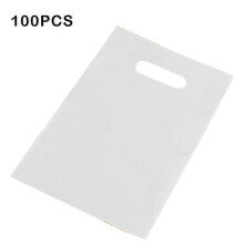 (20X30cm, White) 100 Pcs Customized Logo Color Shopping Bag With Handle Plastic Gift Bag Businss Customer Plastic Bag(excluding Printing Fee)