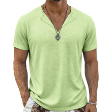Heren Muscle T-Shirts V-Hals Slim Fit Workout Shirt Korte Mouwen Longline Gym Atletische T-Shirts Groen S