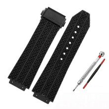 (25mm-19mm, black B BK) Horlogebandje voor Hublot Big Bang, waterdicht siliconen herenhorloge, horlogebandje met schakels, horlogeaccessoires, rubbere