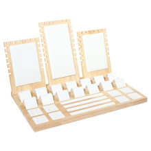 Wooden Jewelry Display Stand Set Pendant Necklace Display Holder White