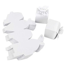 (White) Set of 100 Butterfly Small Gift Party Favors Boxes Delicate Butterfly Candy Boxes for Party Treats and Gifts Purple