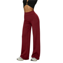 Workout Leggings Womens No Front Seam Straight Leggings High Waist Buttery Eddiy Gym Yoga Pants Wine Red M