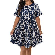 Women Summer Midi A Dress Short Sleeve Casual Flowy Sundress XL