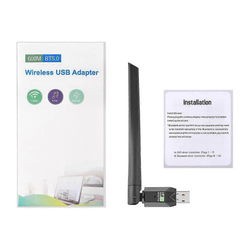 Network Card Durable Adapter 600M Exceptional Wireless USB BT5.0 Driver Card Bluetooth Network Free Ergonomic