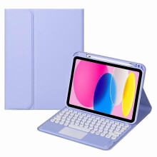 (Purple) Kompatibilní kožené pouzdro na tablet s Bluetooth dotykovou klávesnicí pro iPad 10. generace (2022) SA-10C