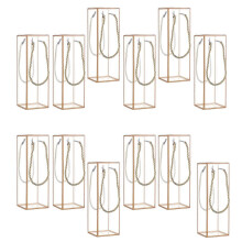 Set of 12 Delicate Gift Wrapping Boxes Stylish Rectangular Clear Gift Boxes with Gold Frame for Celebration Multicolor