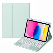 (Light Green) Kompatibilní kožené pouzdro na tablet s Bluetooth dotykovou klávesnicí pro iPad 10. generace (2022) SA-10C