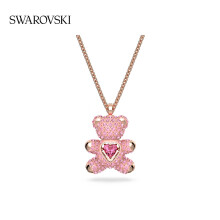 (color) Swarovski Teddy Bear Beating Heart Necklace Pendant Accessory Gift with Box