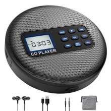 Portable Cd Player with Speakers, Rechargeable Discman Cd Walkman with Headphones
