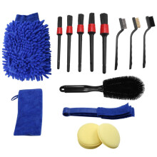 Conjunto de 15 Escovas para Detalhamento de Carro, Kit de Limpeza Interna de Carro Inclui Escovas de Detalhes, Escova de Roda, Kit de Escova de Pneu