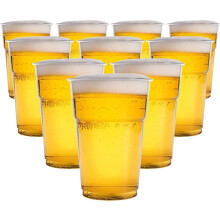 AVLASH Pack of 50 Clear Plastic Full Pint Glasses 660ml Disposable Drinking Cups for Parties Events BBQs Catering