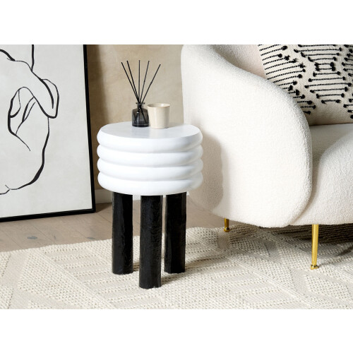 Beliani Side Table KIKIWA Metal White 1