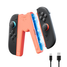 JEMDO Magnetic Switch 2 Charging Grip Compatible with Nintendo Switch 2 – Ergonomic LED Controller for Joy Con 2 with USB-C Cable, Travel-Ready,Oran