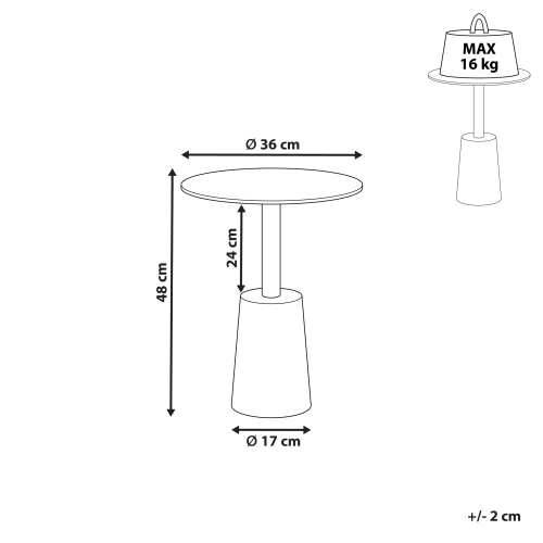 Beliani Side Table TANAMI Metal Gold 2