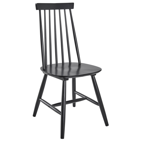 Beliani Set of 2 Dining Chairs BURBANK Wood Black 1