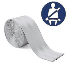 (Silver) Cinturón de seguridad de poliéster modificado para coche, arnés de seguridad para carreras, longitud: 3,6 m
