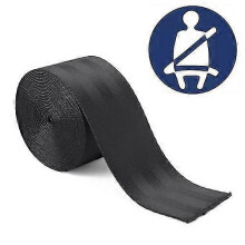 (Black) Cinturón de seguridad de poliéster modificado para coche, arnés de seguridad para carreras, longitud: 3,6 m