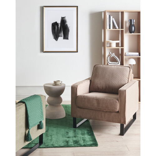 Beliani Armchair VIND Corduroy Beige 1