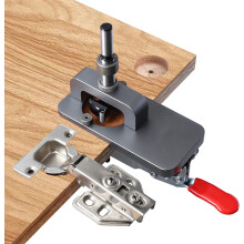 Gabarit de perçage pour charnières invisibles de 35 mm avec pince, en acier inoxydable, pour charnières de porte de placard. Kit de positionnemen