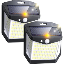 Solarbetriebene Sicherheitsleuchten für den Garten: 248 LEDs, 3 Modi, Bewegungsmelder, Solarpanel, Flutlicht, IP65 wasserdicht, 2er-Pack