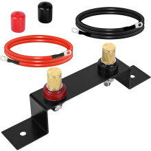 Batterieverlegungssatz, Starthilfekabel, robuste Fernbatterieklemmen, Ladeanschluss mit Stützkabel, kompatibel mit UTV, ATV, Auto, LKW, Traktor, Boot