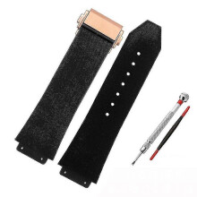 (24mm-17mm, black A RG) Λουράκι ρολογιού για Hublot Big Bang Σιλικόνης Αδιάβροχο Ανδρικό Ρολόι Α