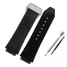 (25mm-19mm, black A SK) Λουράκι ρολογιού για Hublot Big Bang Σιλικόνης Αδιάβροχο Ανδρικό Ρολόι Α
