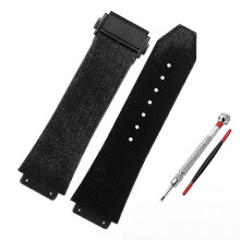 (24mm-17mm, black A BK) Λουράκι ρολογιού για Hublot Big Bang Σιλικόνης Αδιάβροχο Ανδρικό Ρολόι Α