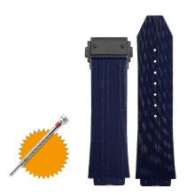 (25mm-19mm, blue A black) Λουράκι ρολογιού για Hublot Big Bang Σιλικόνης Αδιάβροχο Ανδρικό Ρολόι Α