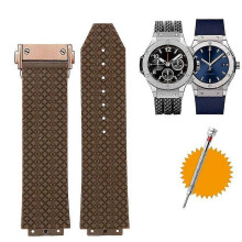 (25mm-19mm, brown rosegold) Óraszíj Hublot Big Bang szilikon vízálló férfi karóra szíj lánc óra kiegészítők gumi karkötő