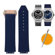 (24mm-17mm, blue B rosegold) Óraszíj Hublot Big Bang szilikon vízálló férfi karóra szíj lánc óra kiegészítők gumi karkötő
