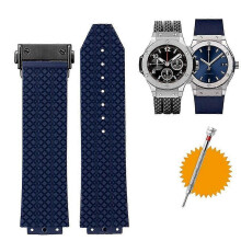 (25mm-19mm, blue B black) Óraszíj Hublot Big Bang szilikon vízálló férfi karóra szíj lánc óra kiegészítők gumi karkötő