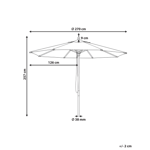 Beliani Market Parasol 270 cm TOSCANA Brown 2