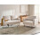 Beliani Living Room Set 3 Seater BREDA Fabric Light Beige 2