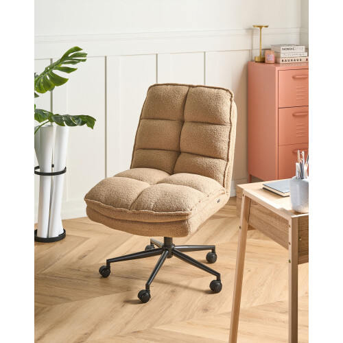 Beliani Office Chair ADDISON Boucle Sand Beige 1