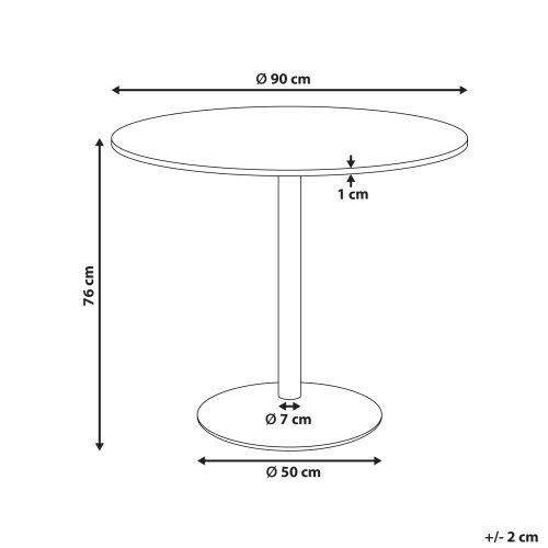 Beliani Dining Table TINO Light Oak 90 cm 90 cm 2