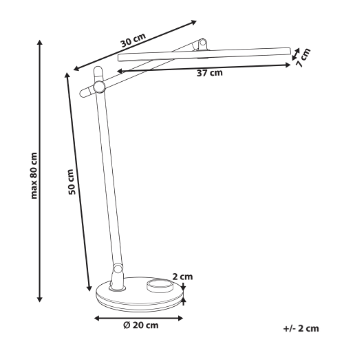 Beliani LED Desk Lamp HYDRUS Grey 2